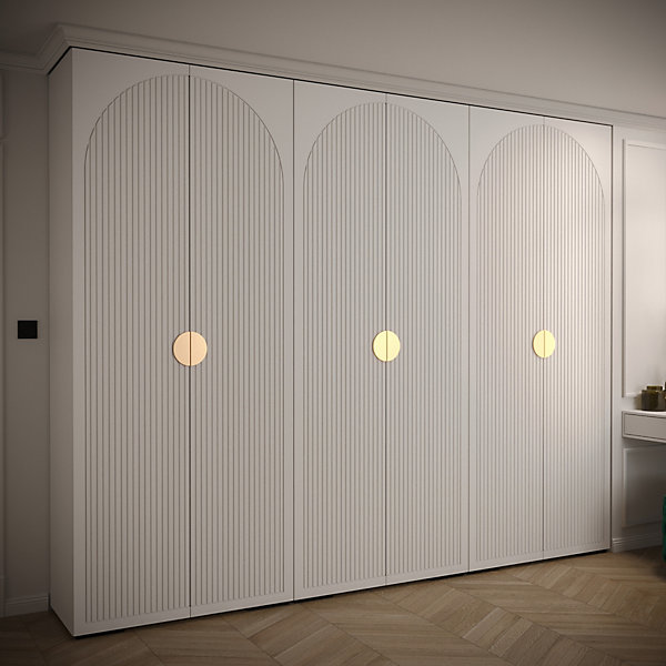 Armoire Manhattan Ryfel 1 a portes battantes H. 236,7 x L. 300 x P. 47, 6 portes