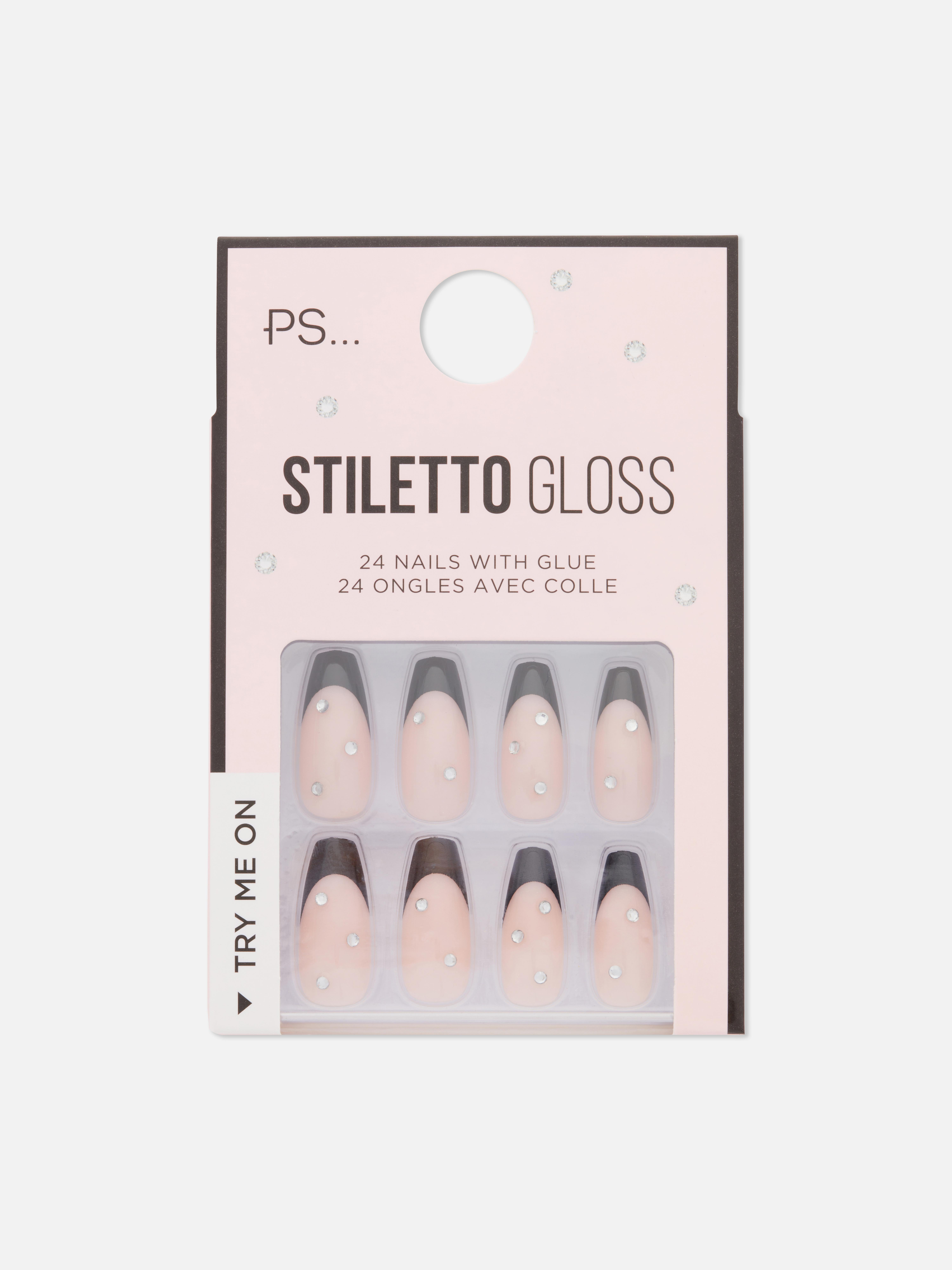 PS... French Tip Stiletto Gloss False Nails