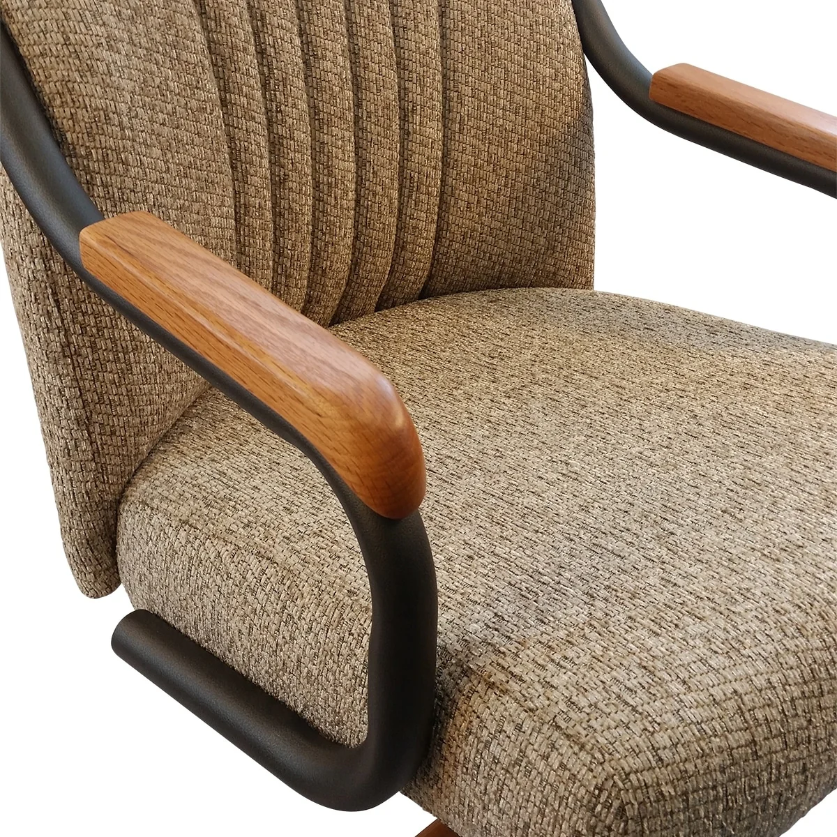 Caster Chair Company Bently Caster Arm Chair in Wheat Tweed Fabric