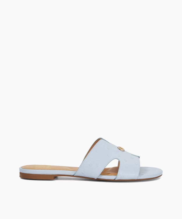 Lovable Light Blue - Leather Slip-On Sandals