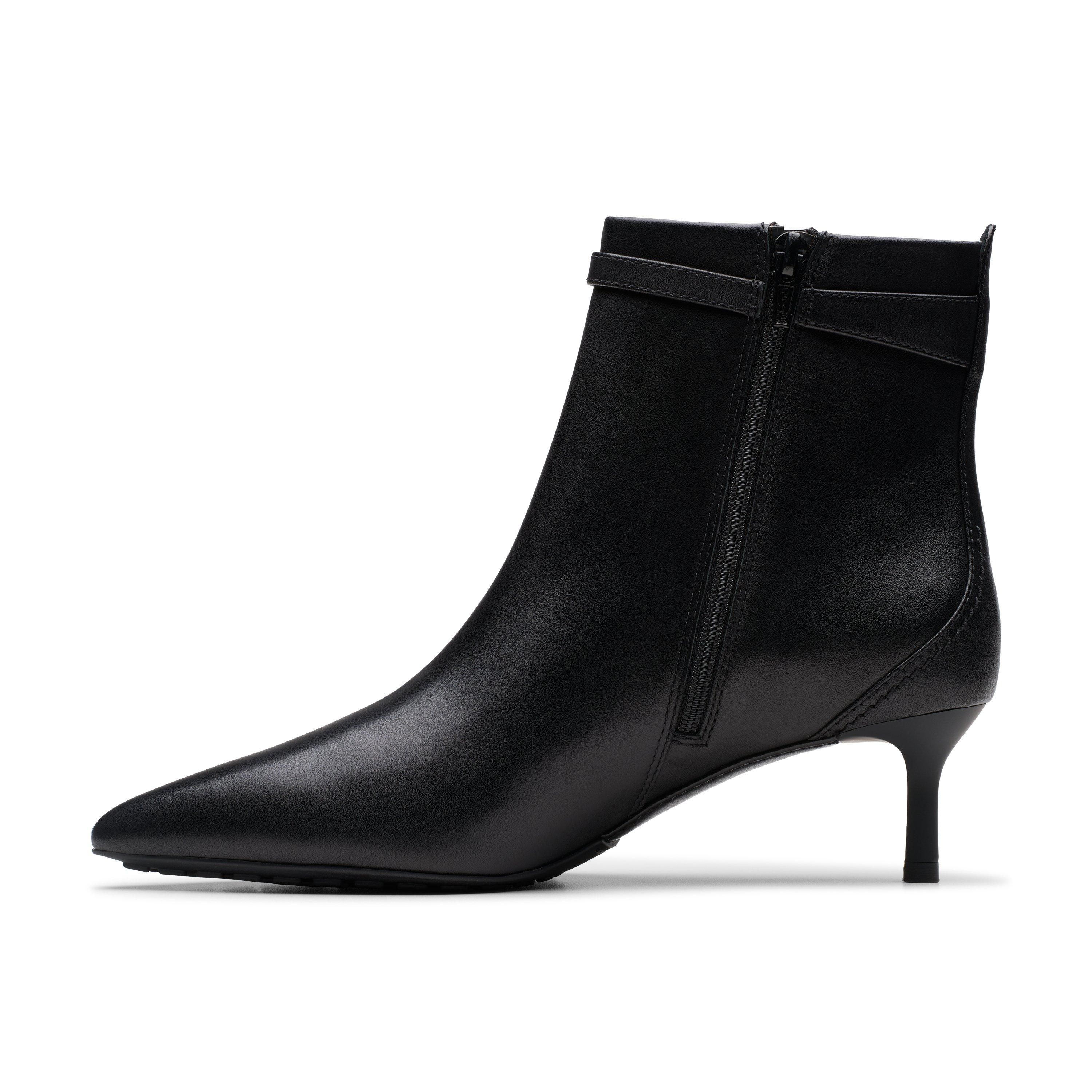 Clarks Adela Up Ankle Boot Black Leather Ankle Boots