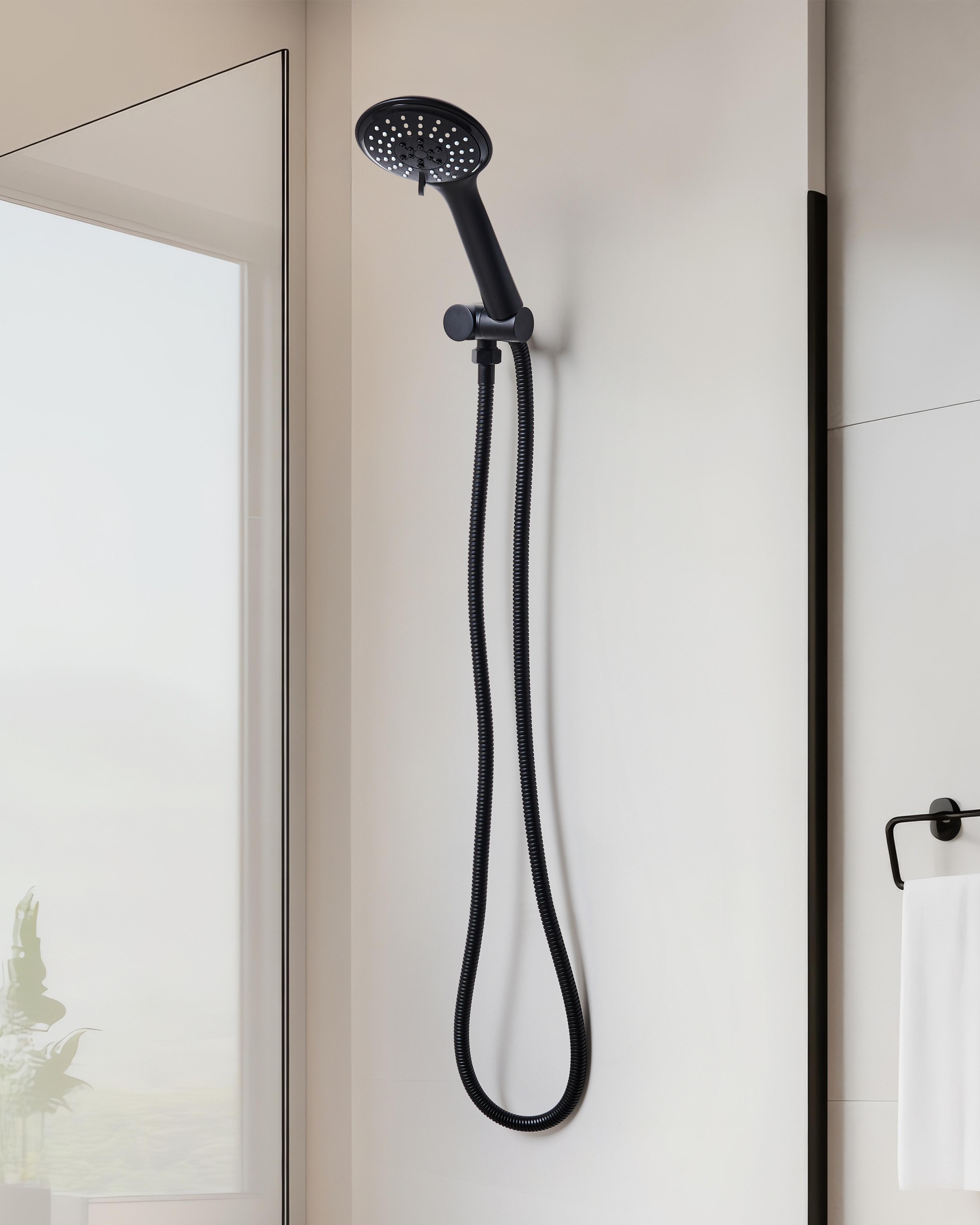 Shower Head and Hose Kit TUMPLE 3-function Black
