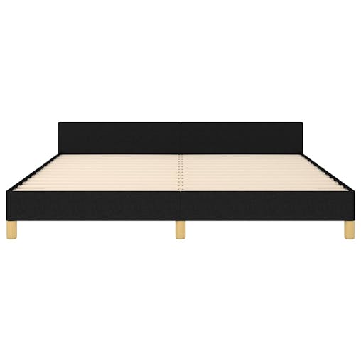 NNEVL Bed Frame with Headboard Black 153x203 cm Queen Fabric