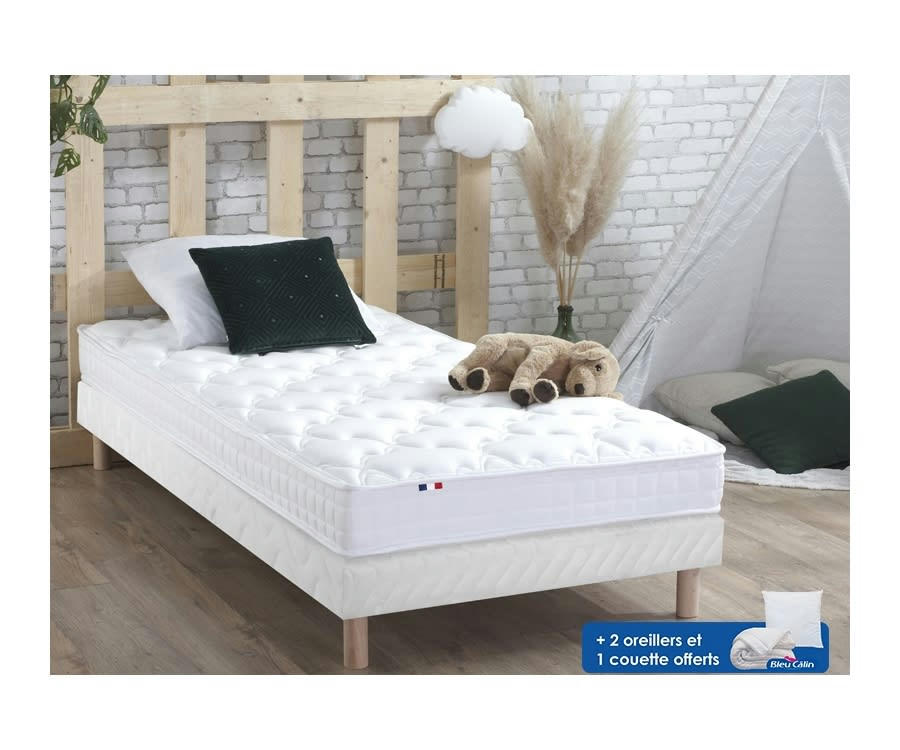 PACK PRÊT A DORMIR - Pack matelas sommier oreiller couette 90x190