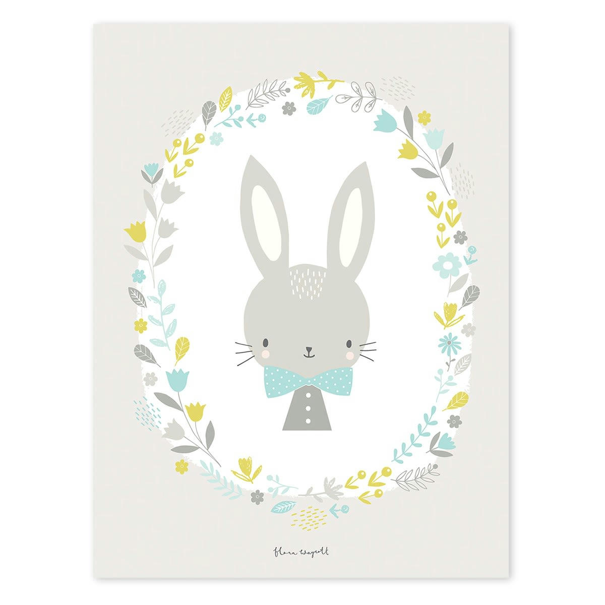 SWEET BUNNIES - Affiche lapin en Papier Beige