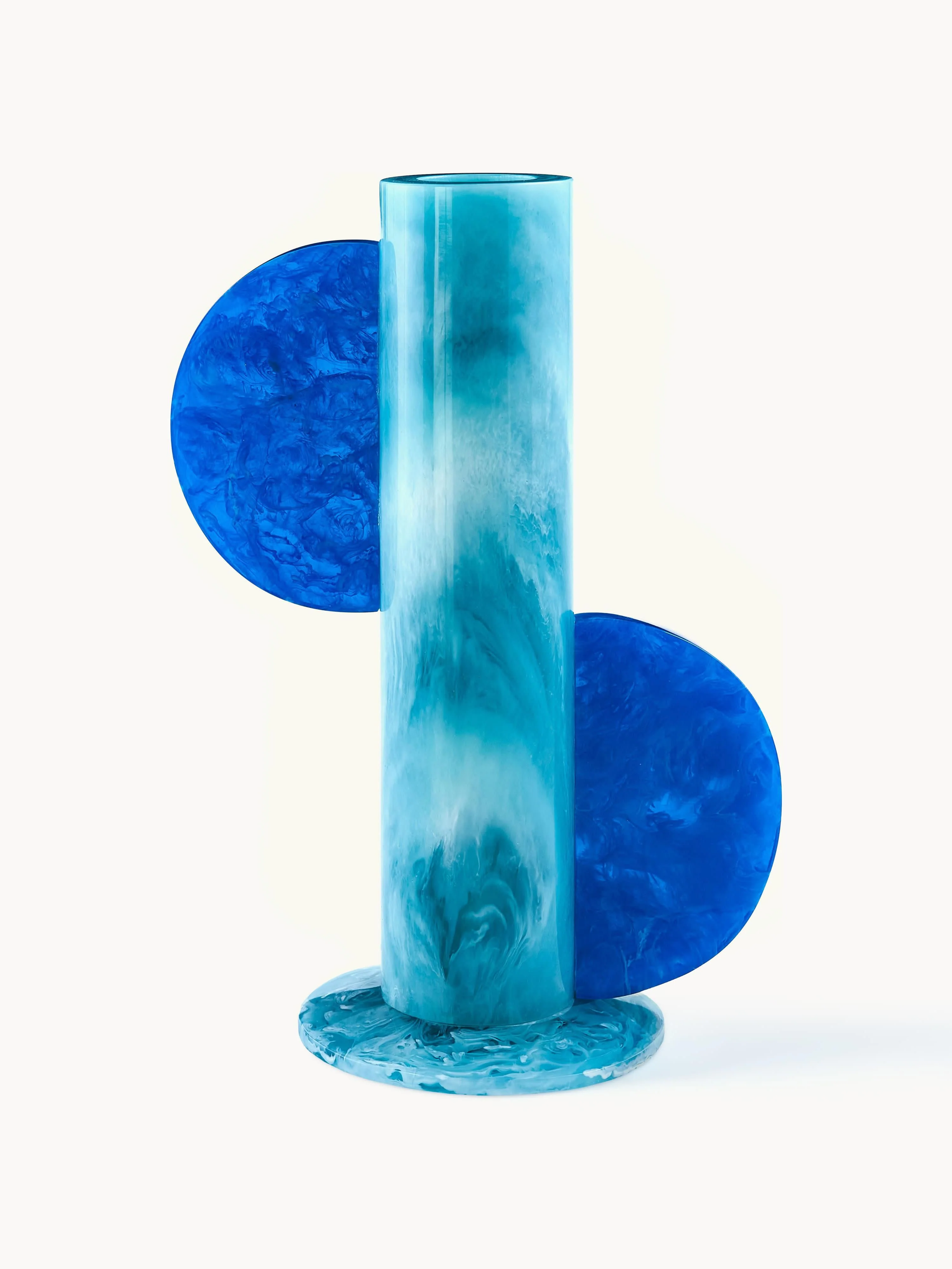 Handgefertigte Vase Como in Marmor-Optik, H 30 cm