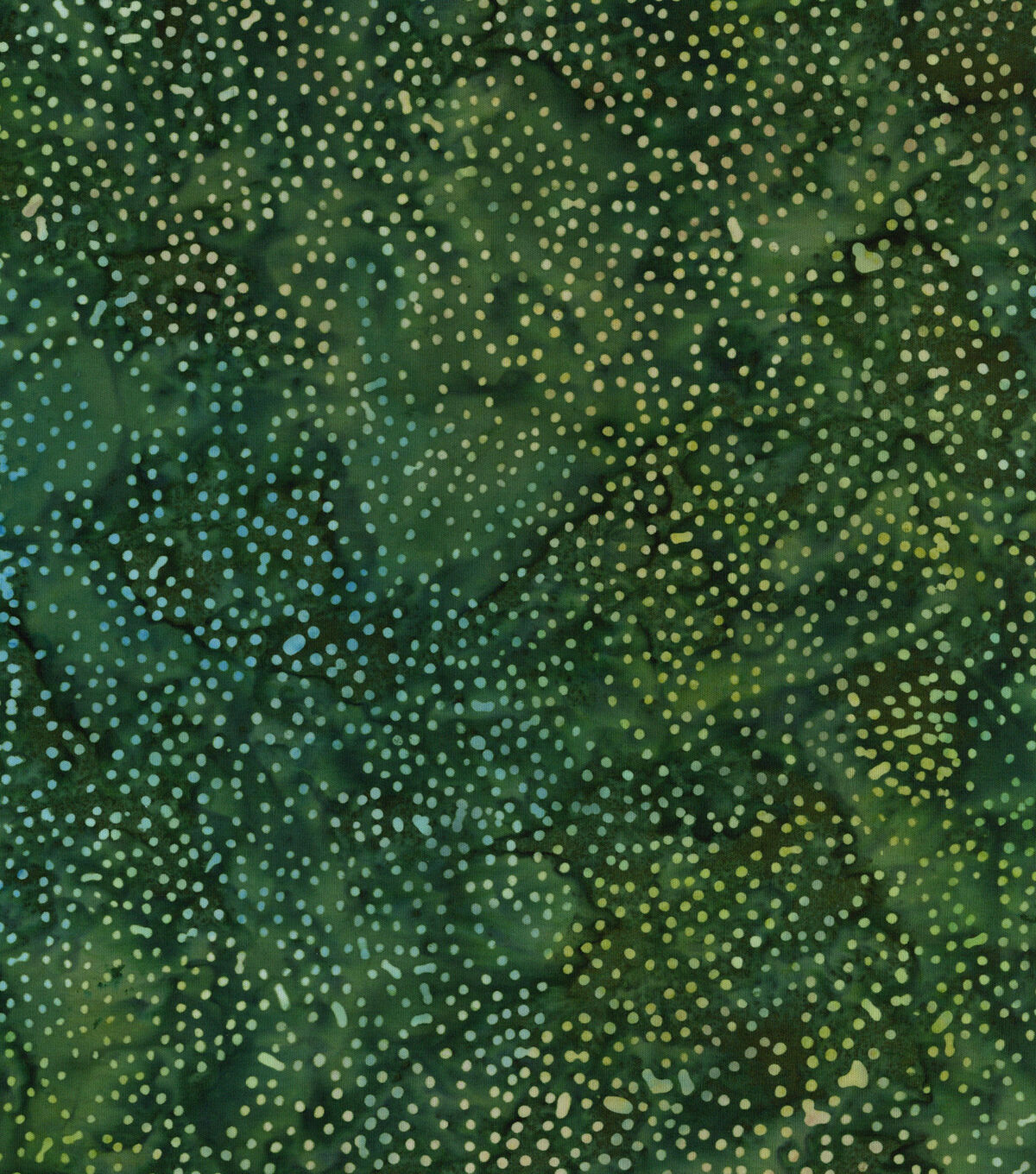 Dot Swirl Green Blue Batik Cotton Fabric