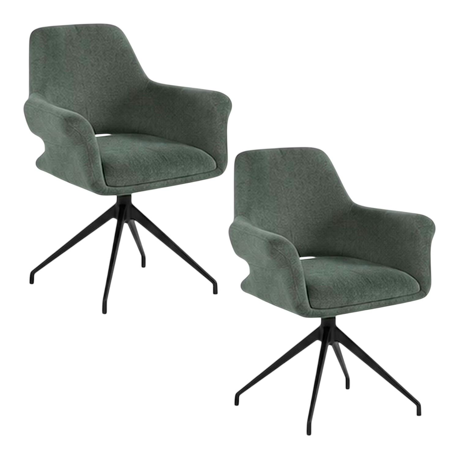 Fauteuil de table pivotant vert (x2) AUREN