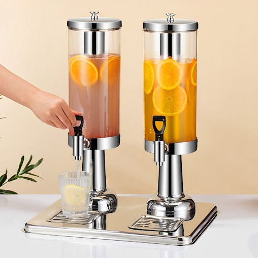 SOGA 6L Dual Stainless Steel Beverage Dispenser with Ice Cylinder