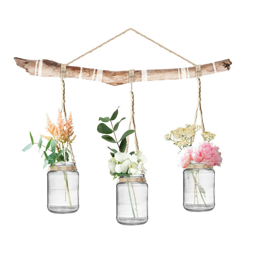 BOCAUX - Stickers muraux bocaux et fleurs 62x65cm