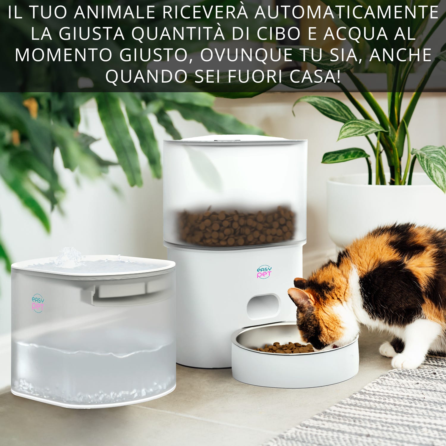 Distributore automatico cibo e acqua cani e gatti Easy Pet