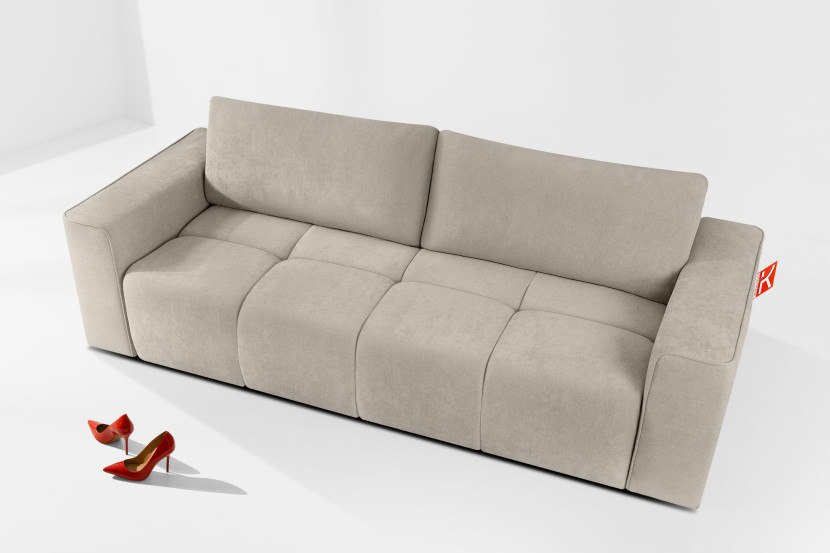 KONSIMO LIGULA nowoczesna rozkładana sofa trzyosobowa ze schowkiem