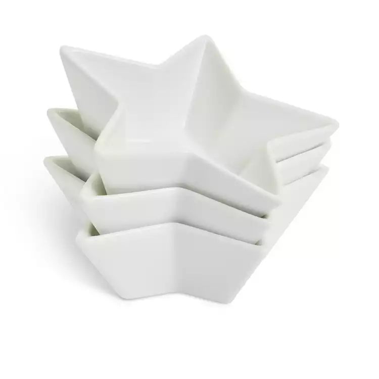Habitat Star Porcelain 3 Piece Nibble Bowl - White