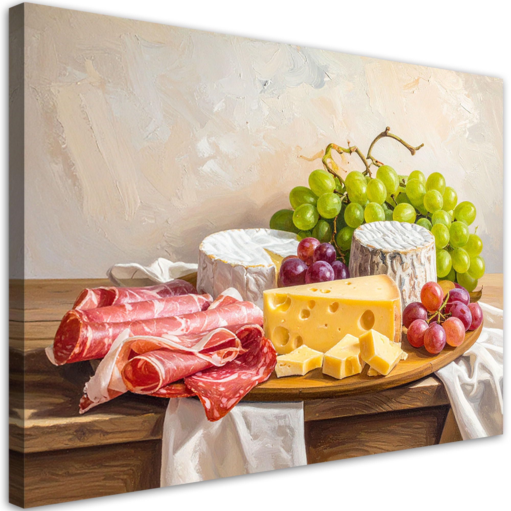 Obraz do kuchni jadalni restauracji, Deska wędlin i serów 30x20