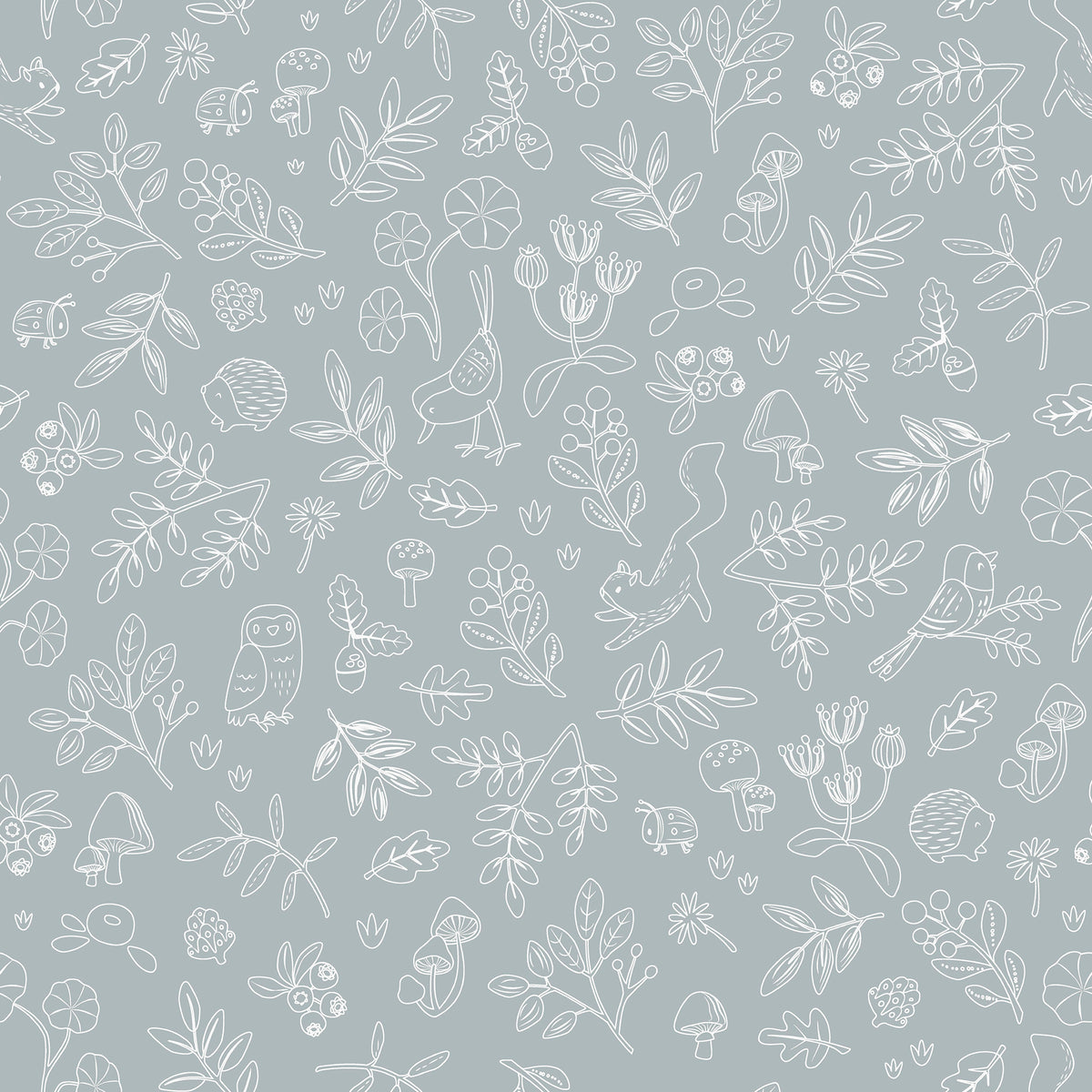 Little Dutch Vliesbehang - Forest Wonders Denim blue - 1000x53