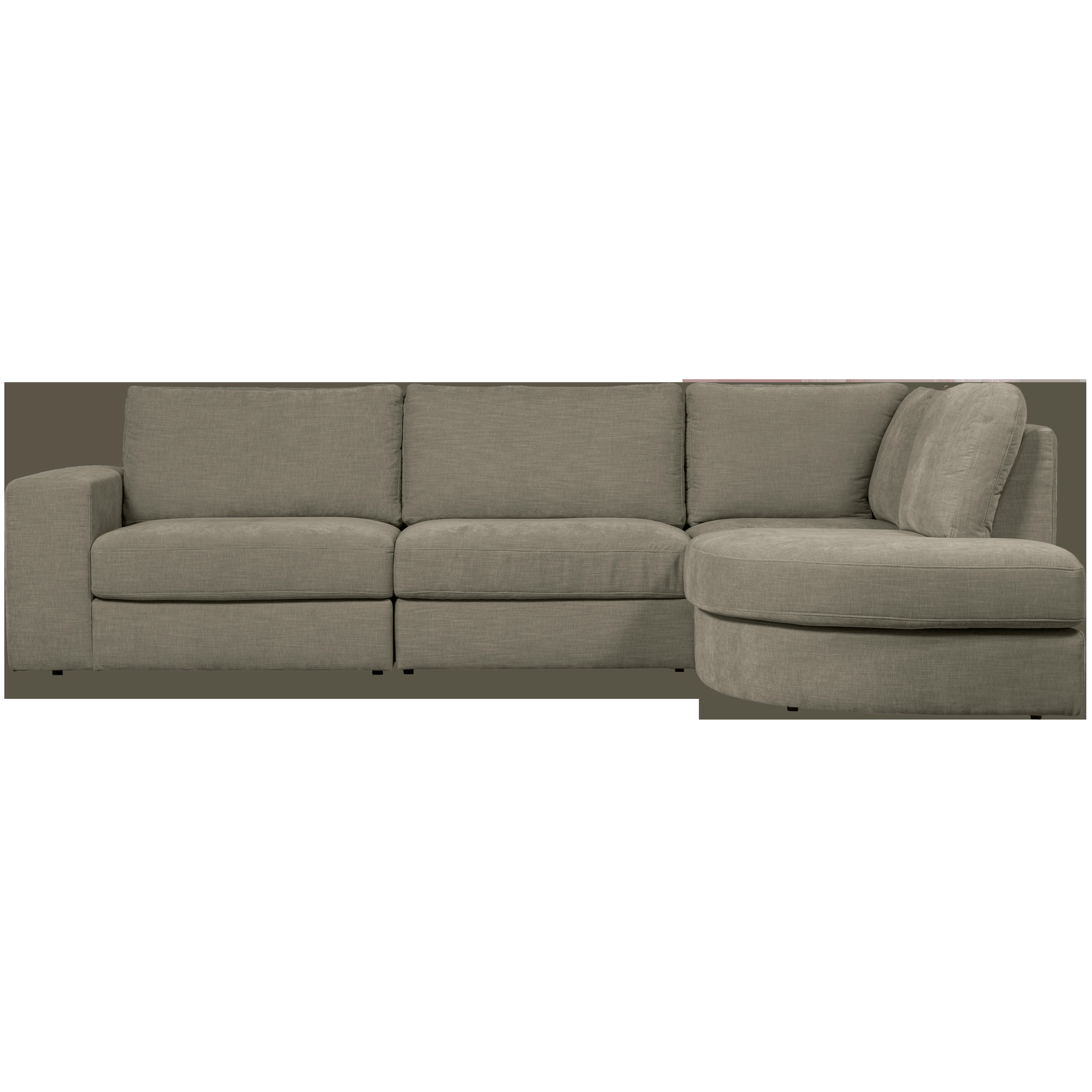 FAMILY - Canapé d'angle 5 places en tissu gris chaud