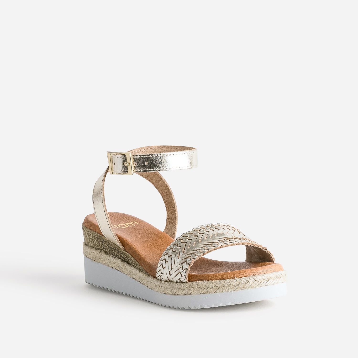 Sandale or en cuir éco-conçu