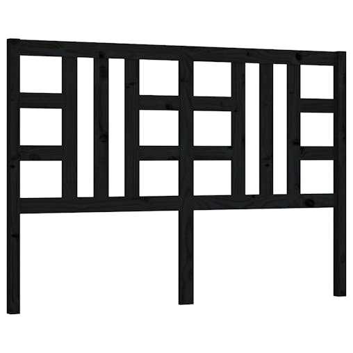 NNEVL Bed Headboard Black 156x4x100 cm Solid Wood Pine