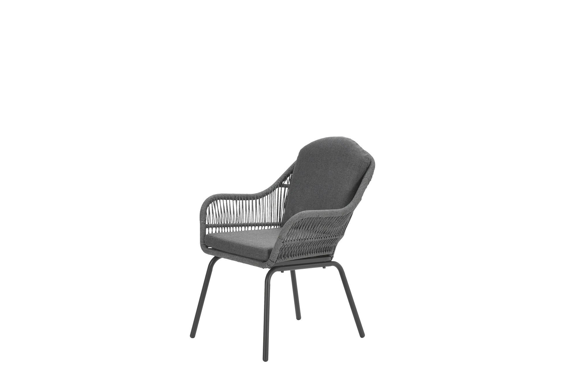 Triton dining fauteuil - carbon black - rope mid grey - mystic grey