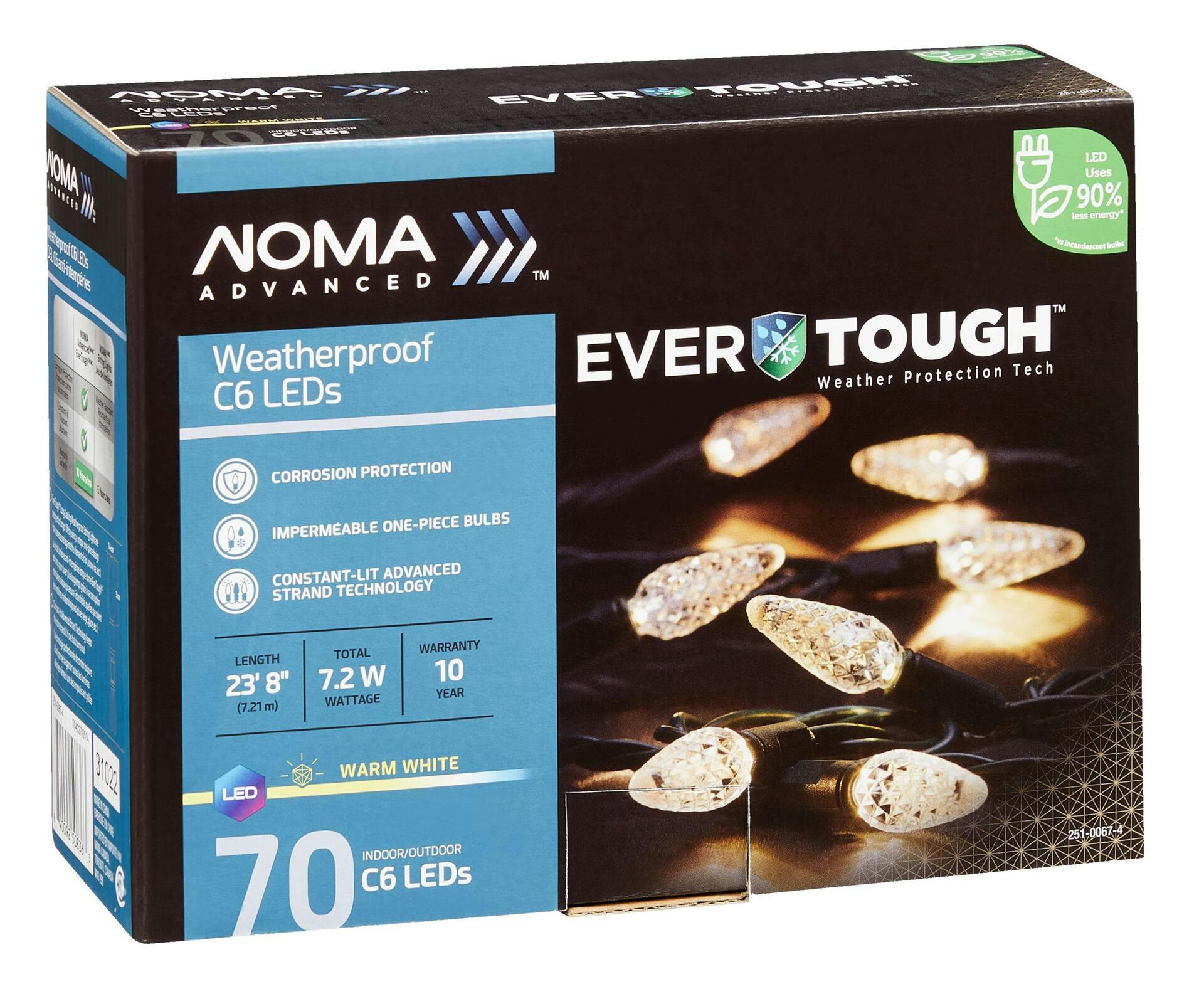 NOMA Advanced EverTough 70 C6 LED Lights, Warm White