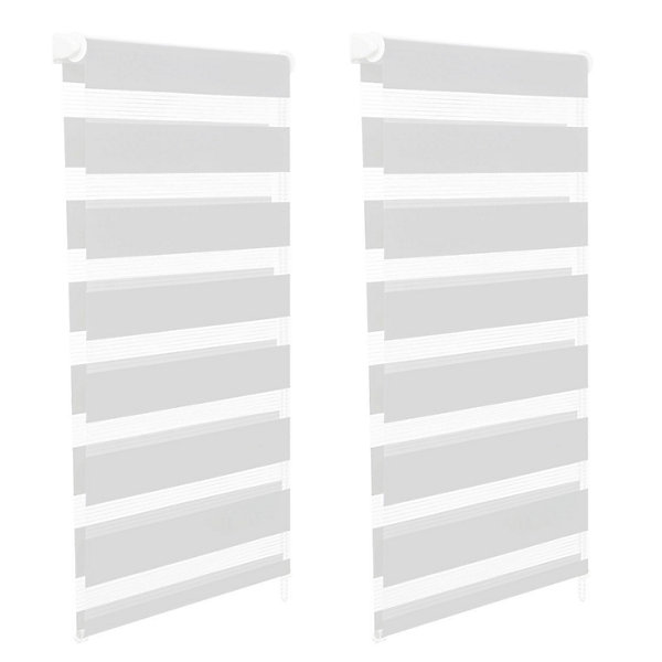 Lot de 2 stores enrouleurs zébrés jour nuit l.40 x H. max 170 CM blancs