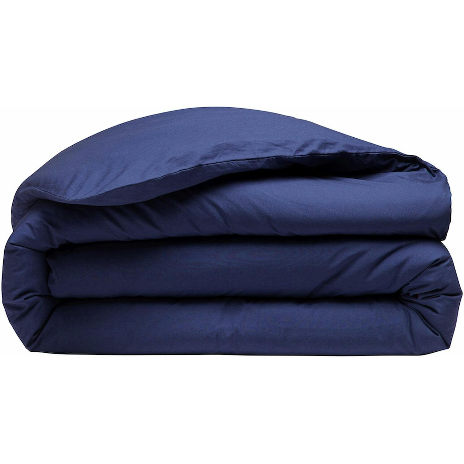 BLEU - Housse de couette percale de coton bleu 240x260 cm