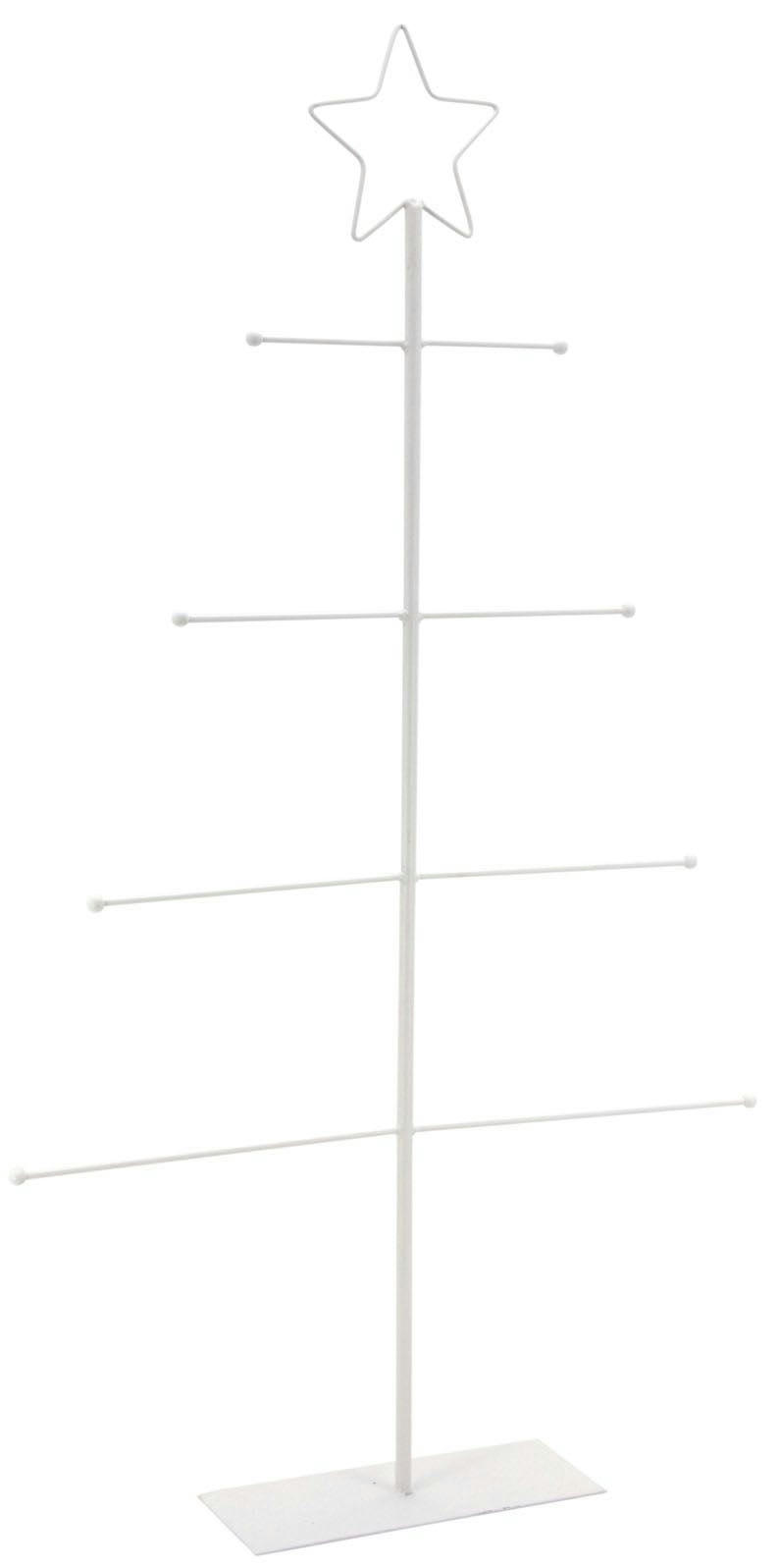 - Présentoir sapin métal laqué blanc