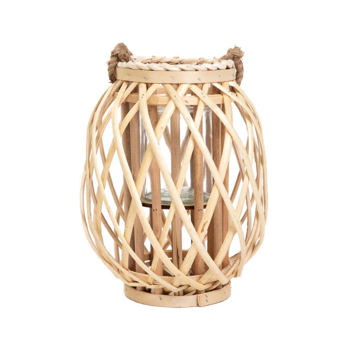 Lampion LAGGE pleciony naturalny wysoki 23x30 cm