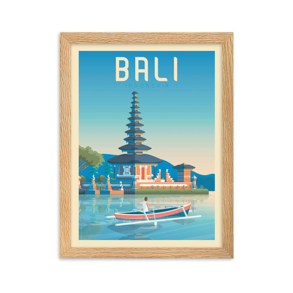 - Affiche Bali Indonésie avec Cadre (Bois) 21x29,7 cm