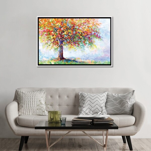iCanvas "Colorful Tree Of Life" by Leon Devenice Framed|Gold