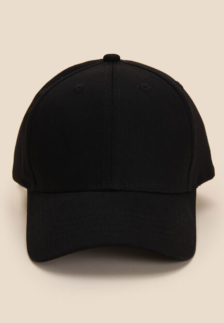 Boys Black Cotton Baseball Cap