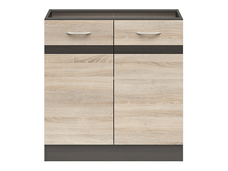 Szafka kuchenna dolna Junona Line 80 cm dwudrzwiowa dąb sonoma