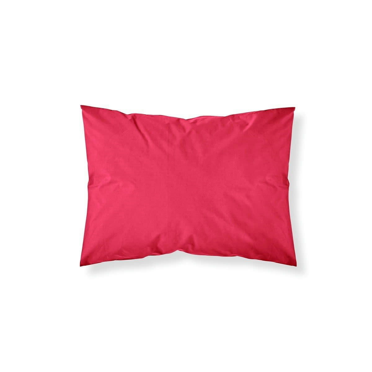 57FILS - Taie d'oreiller coton rouge 50x70 cm