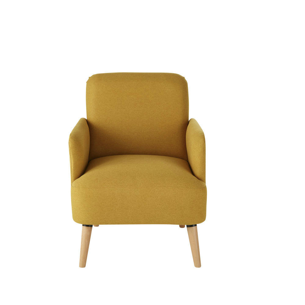 Honey - Fauteuil jaune et hêtre