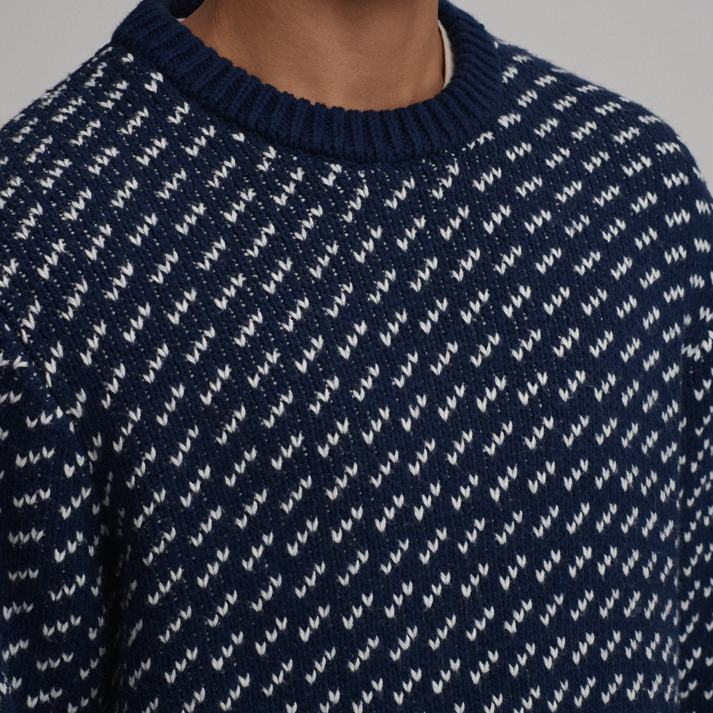Men's Holiday Festive Birdseye Crew Sweater