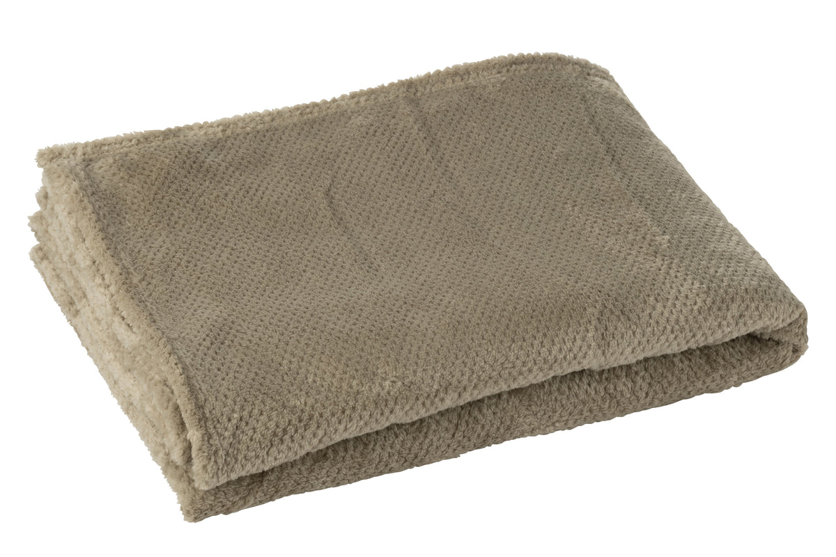 J-Line plaid Snuggle - polyester - grijs