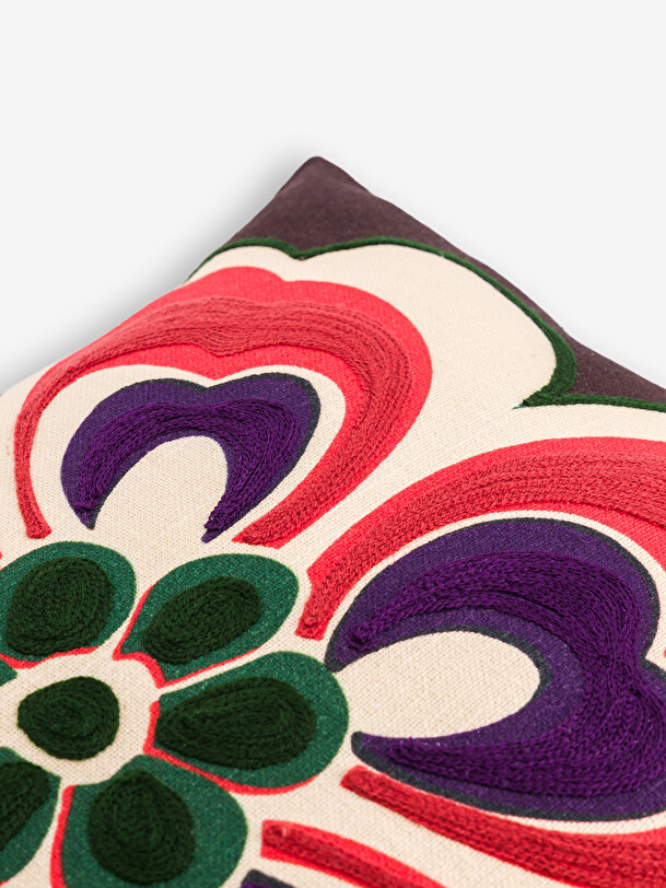 Coussin flower 45x45 prune prune