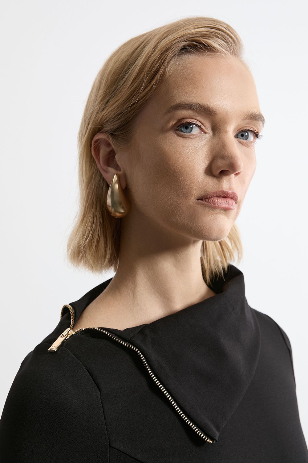 KarenMillen Ponte Zip Neck Mini Dress