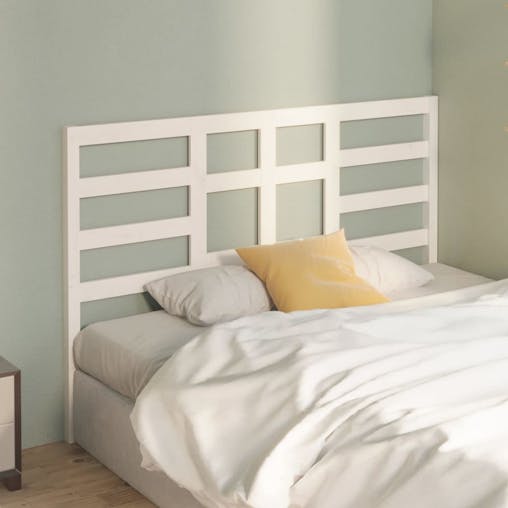 NNEVL Bed Headboard White 141x4x104 cm Solid Wood Pine