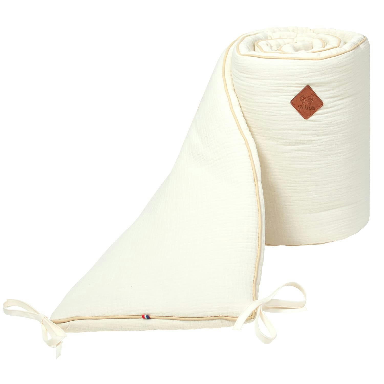 JEANNE - Tour de lit universel  gaze de coton  Écru