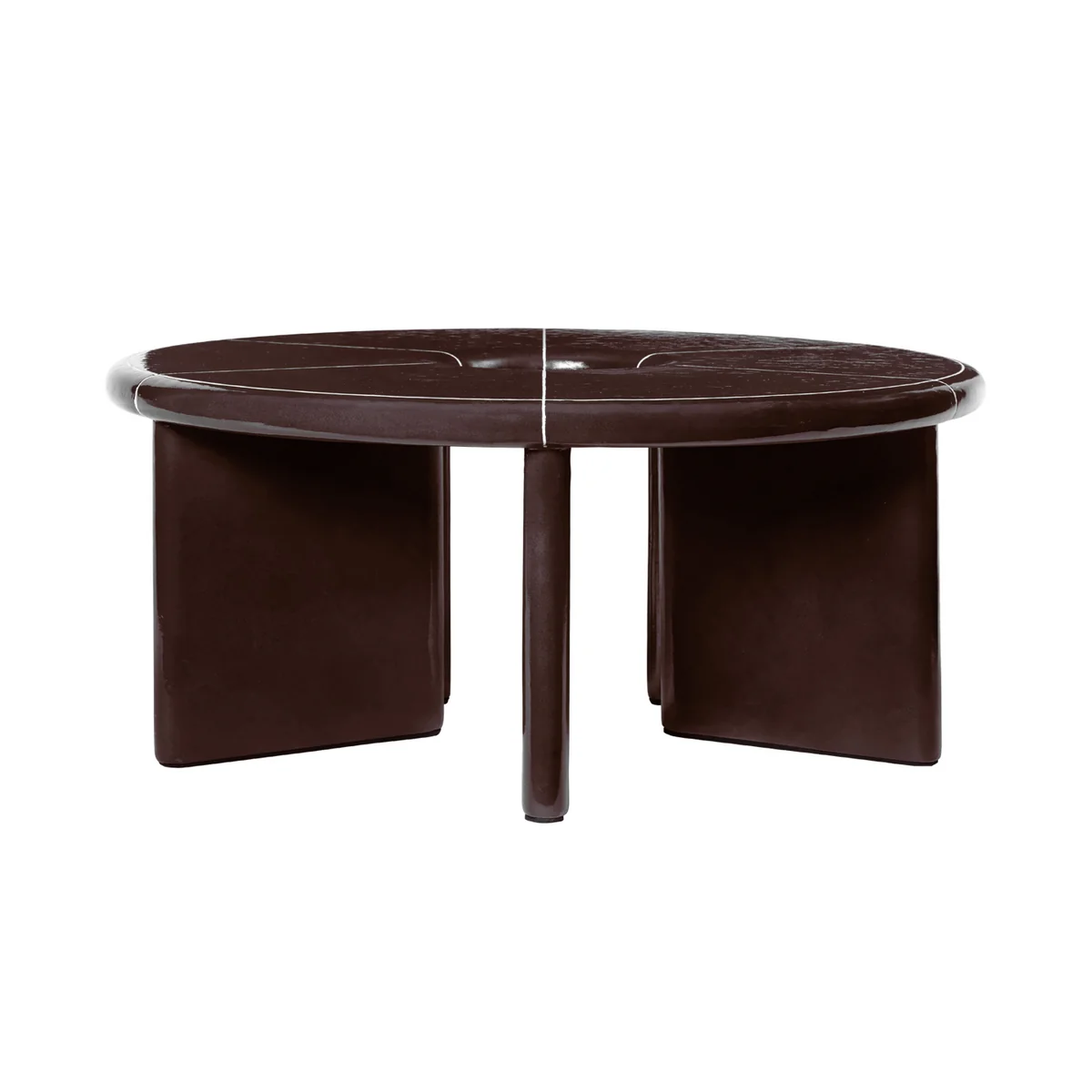 Ferm Living - Deya Outdoor Kaffeetisch, Ø 80 x H 32 cm, chestnut brown
