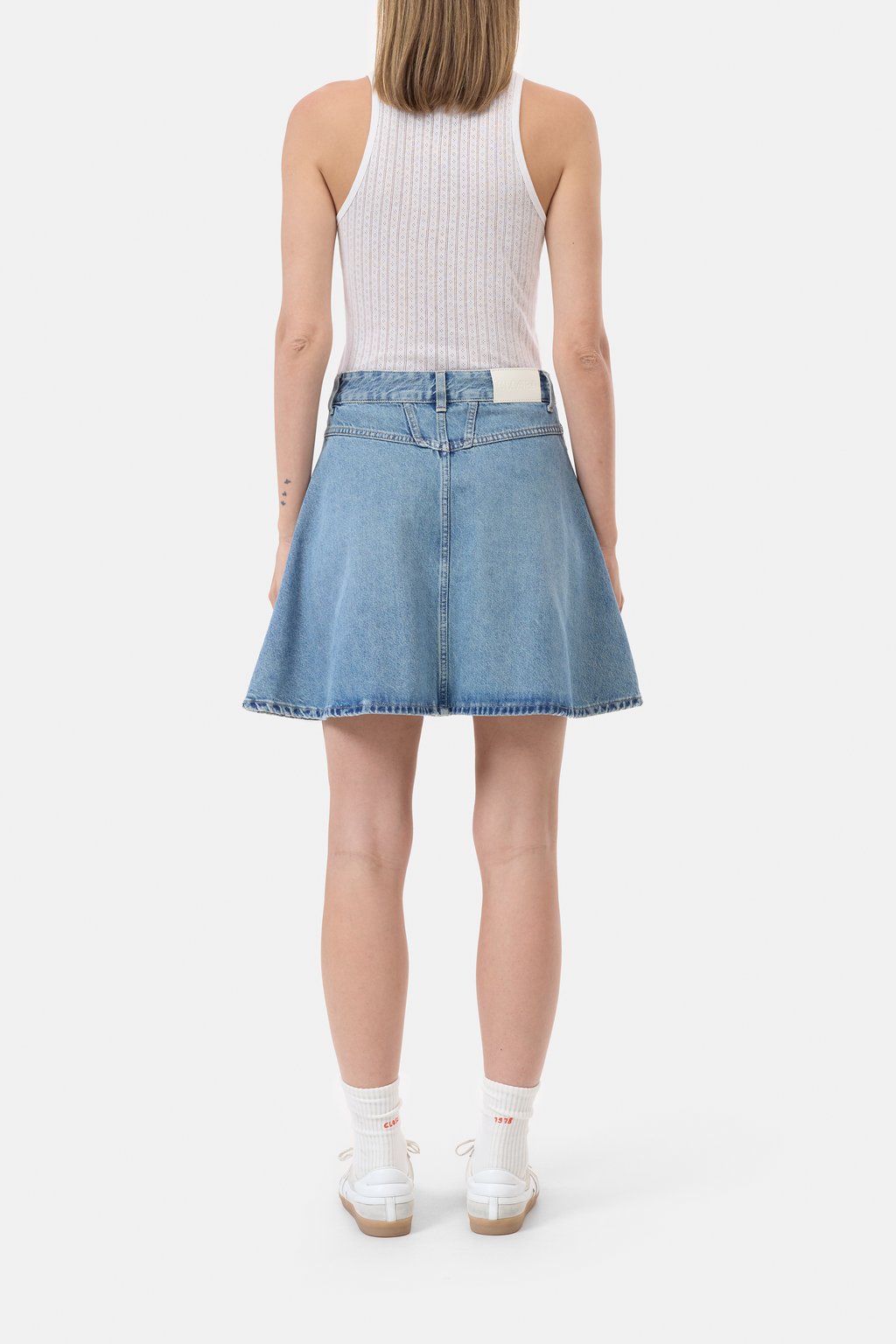 Volant-Rock aus Denim