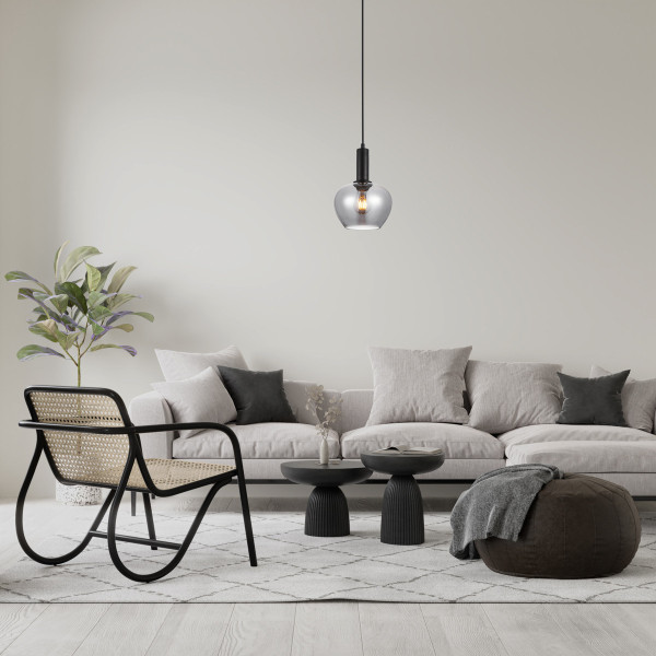 Lampa wisząca czarna STABLA 1xE27x40W wym: 102x19x19 cm Italux