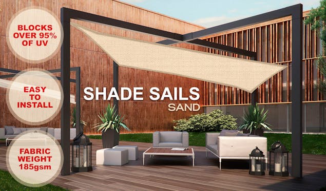 NNEDPE Wallaroo Rectangular Shade Sail 3 x 2.5m - Sand