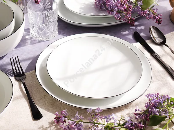 Serwis obiadowo-herbaciany na 12 osób (67el.) Bogucice - Base Black 1227