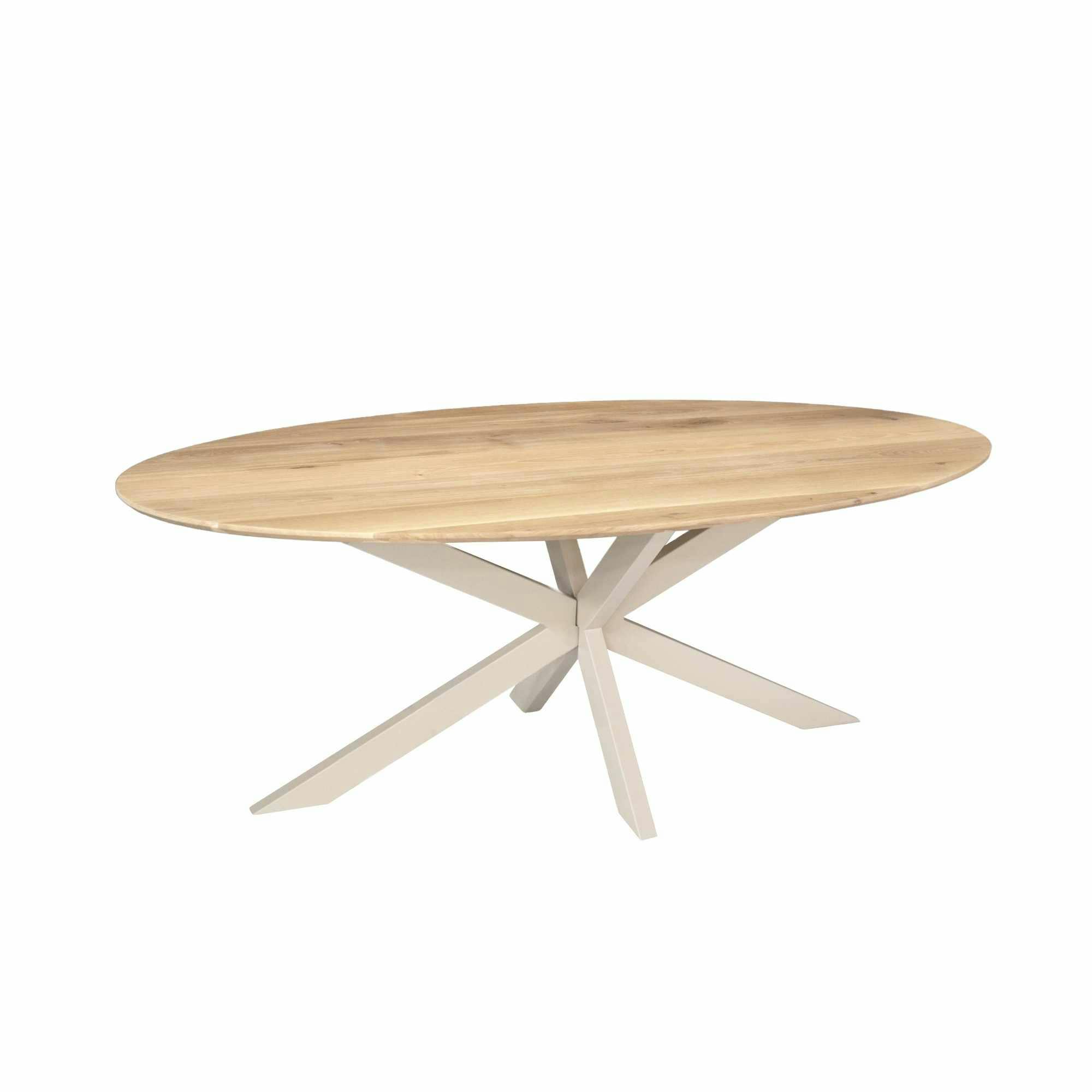 Table ovale en bois pied blanc 180 cm LEXTON
