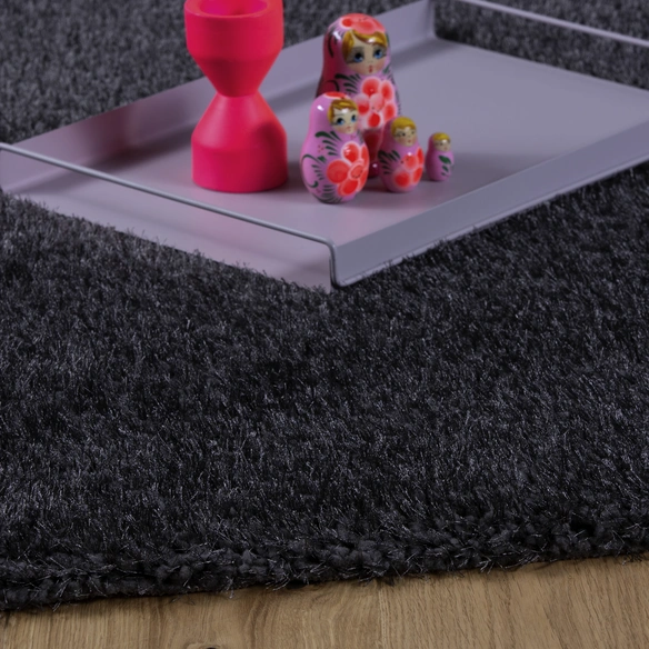 Hochflor-Teppich »Emilia«, BxL: 60 x 110 cm, graphitfarben