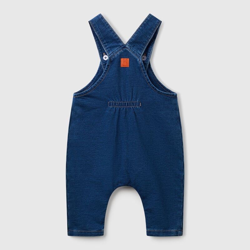Denim look baggy fit dungarees