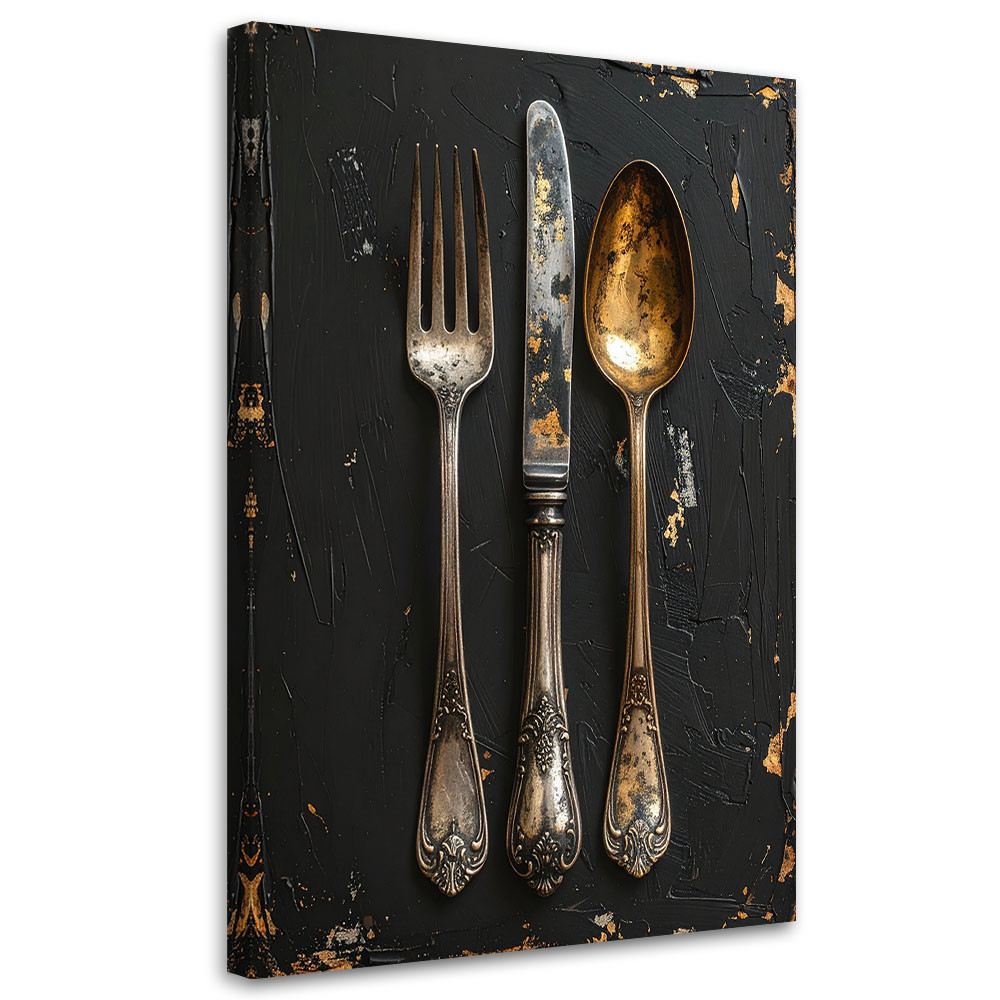 Obraz do kuchni jadalni restauracji salonu, Stare sztućce 20x30