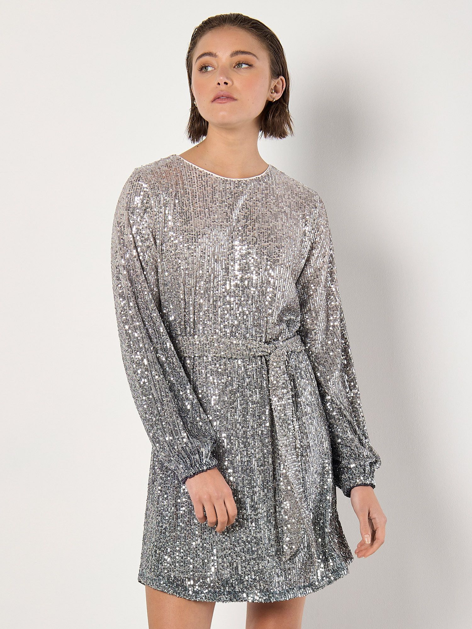 Apricot Ombre Sequin Mini Dress